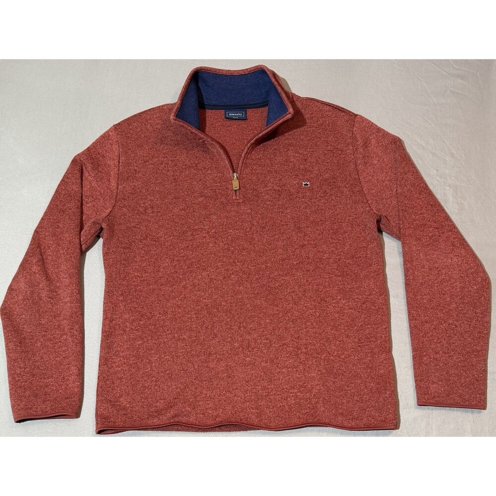 Crown & Ivy Quarter Zip Pullover Men Size Medium Heather Red Jacket Fleece